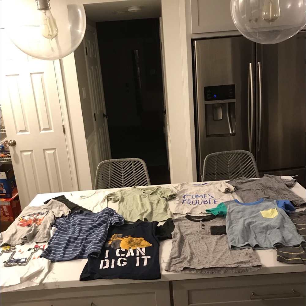 11 short- sleeve t shirts  -size 5T (one is 4-6)